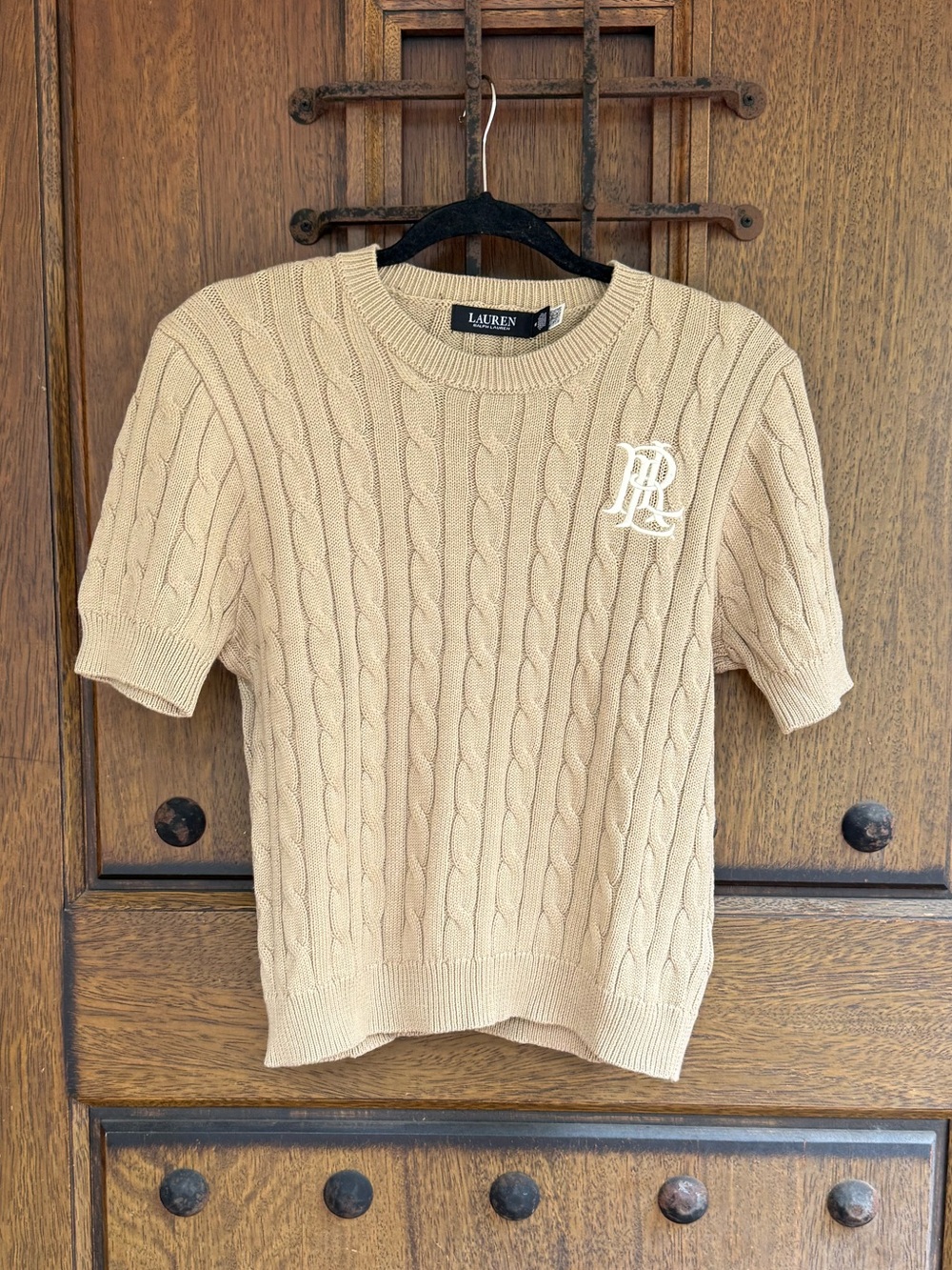 Ralph Lauren  light brown cable knit sweater in size M